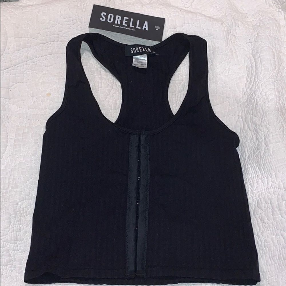 SORELLA one size cropped black tank top